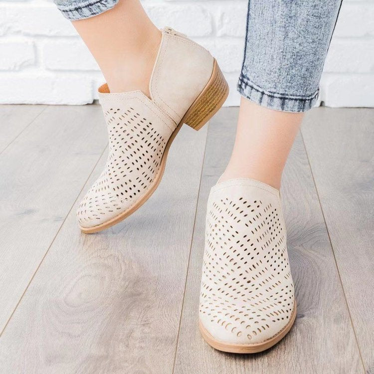 Bottines nude ajourées