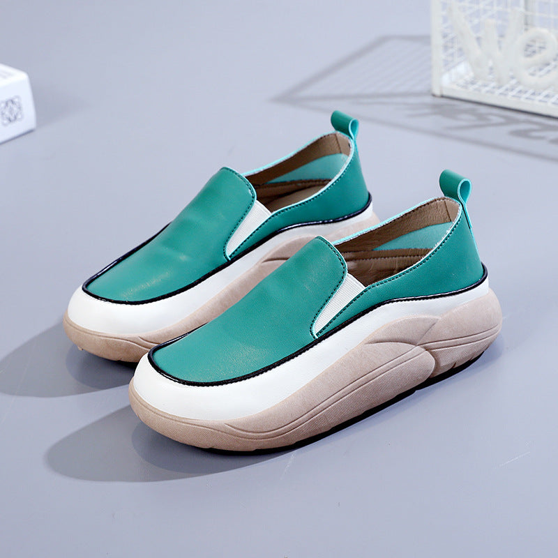 Chaussures cuir compensées
