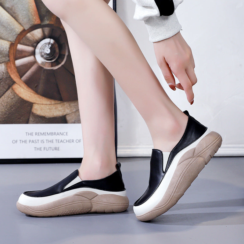 Chaussures cuir compensées