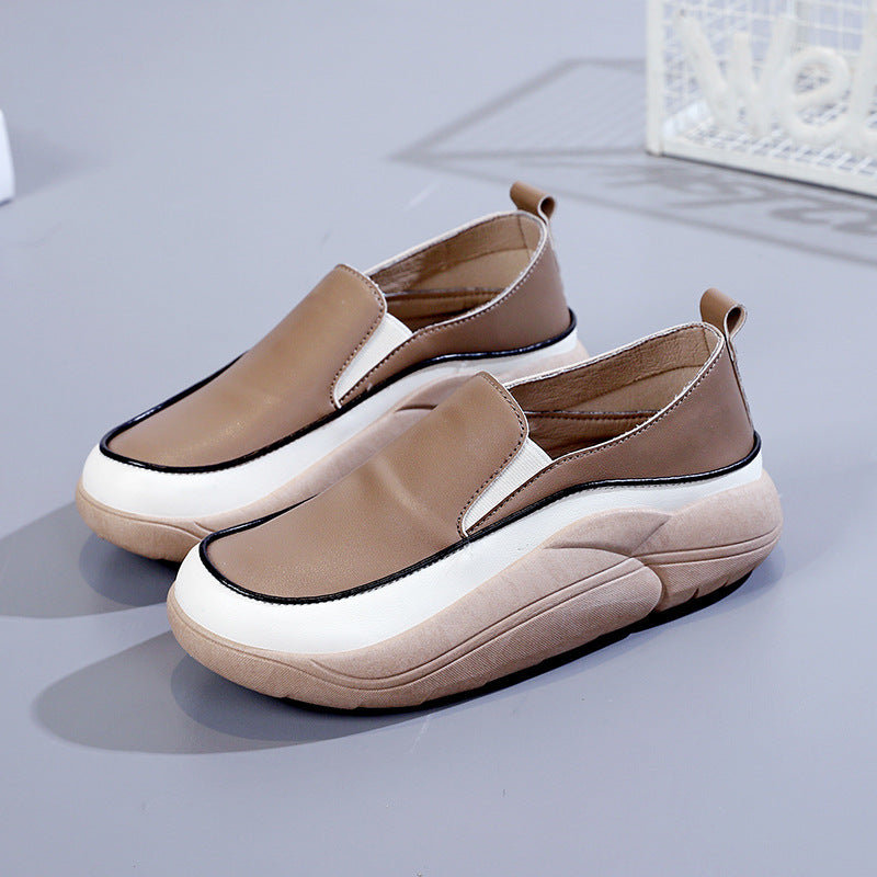 Chaussures cuir compensées