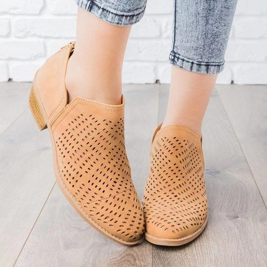 Bottines nude ajourées