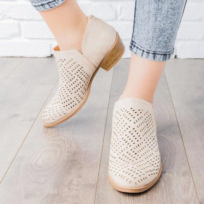 Bottines nude ajourées
