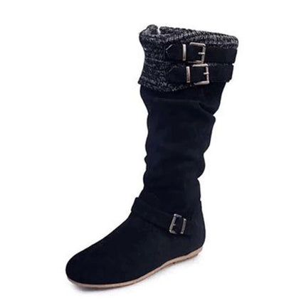 Bottes Cuir Laine Hautes