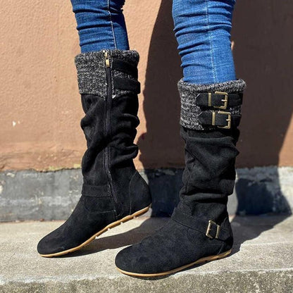Bottes Cuir Laine Hautes