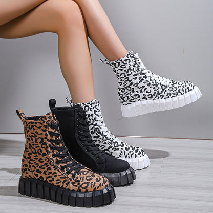 Bottes plateforme léopard