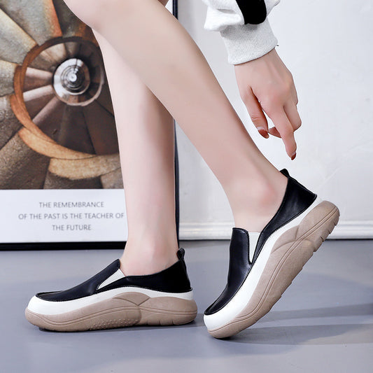 Chaussures cuir compensées
