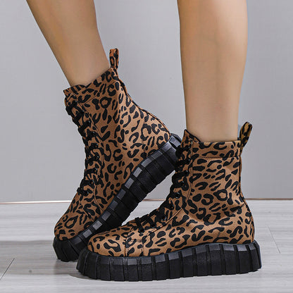 Bottes plateforme léopard