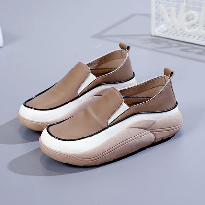 Chaussures cuir compensées